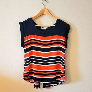 A'Gaci Top | Color: Melon, Dark Blue and White | Size S